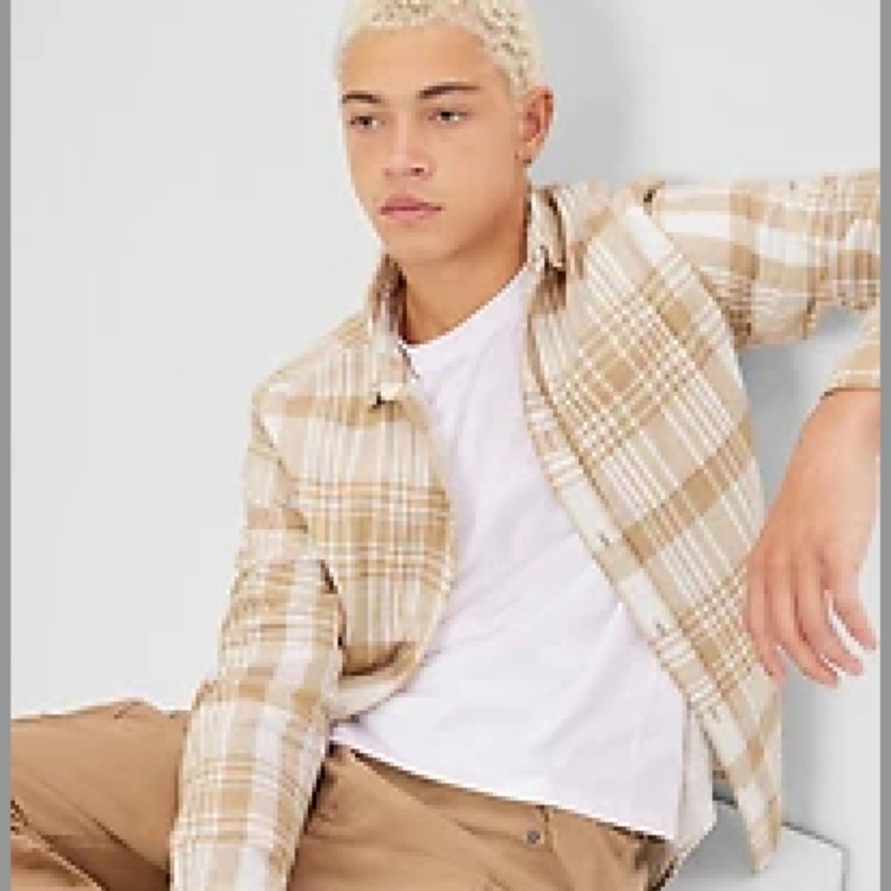 Men's Gap Double Weave Plaid Shirt NWOT, Size Large